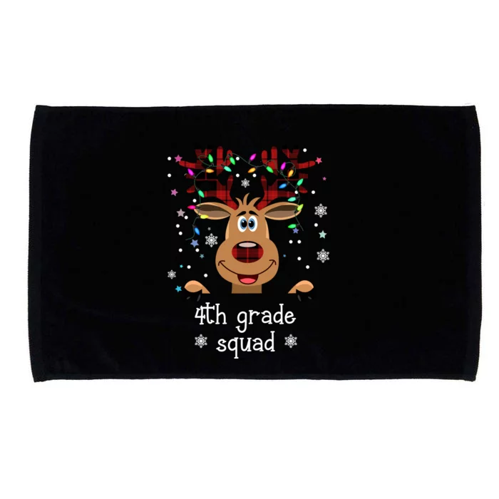 4th Grade Squad Reindeer Christmas Microfiber Hand Towel