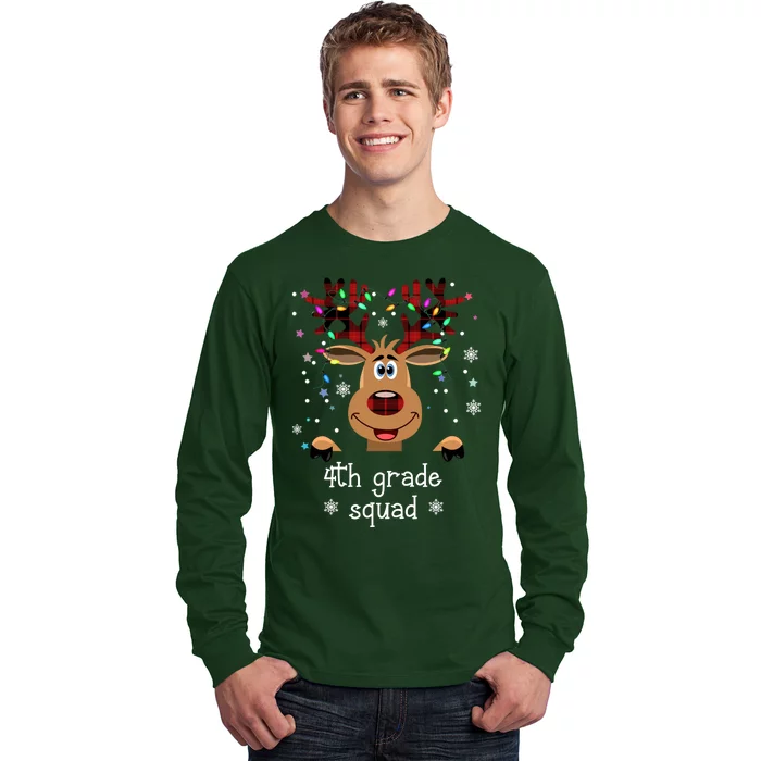 4th Grade Squad Reindeer Christmas Long Sleeve Shirt