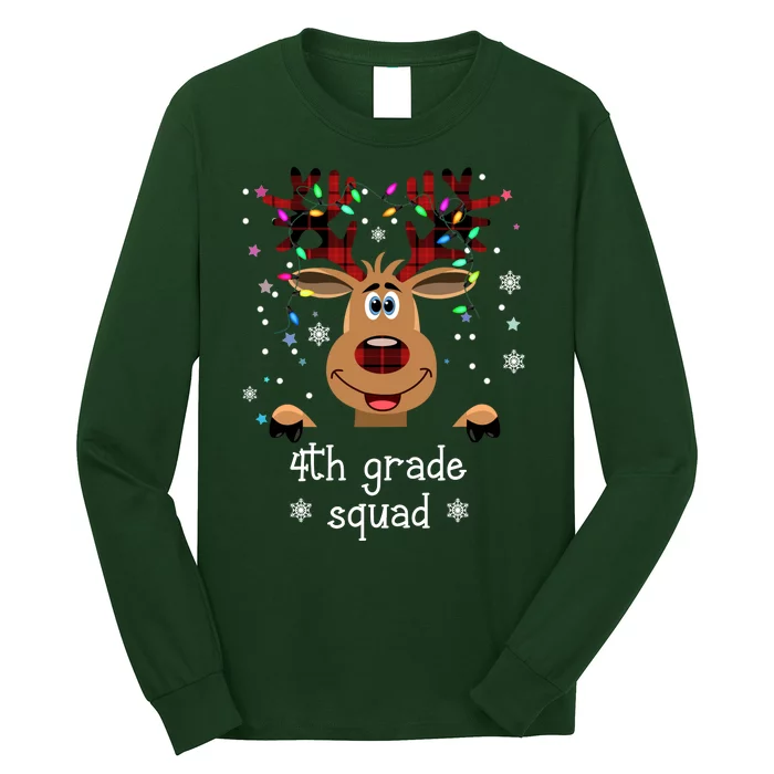 4th Grade Squad Reindeer Christmas Long Sleeve Shirt