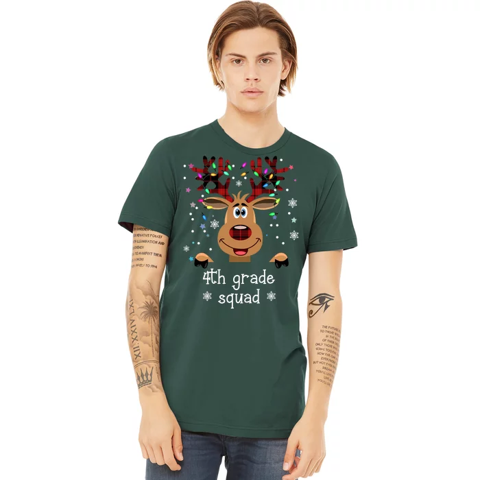 4th Grade Squad Reindeer Christmas Premium T-Shirt