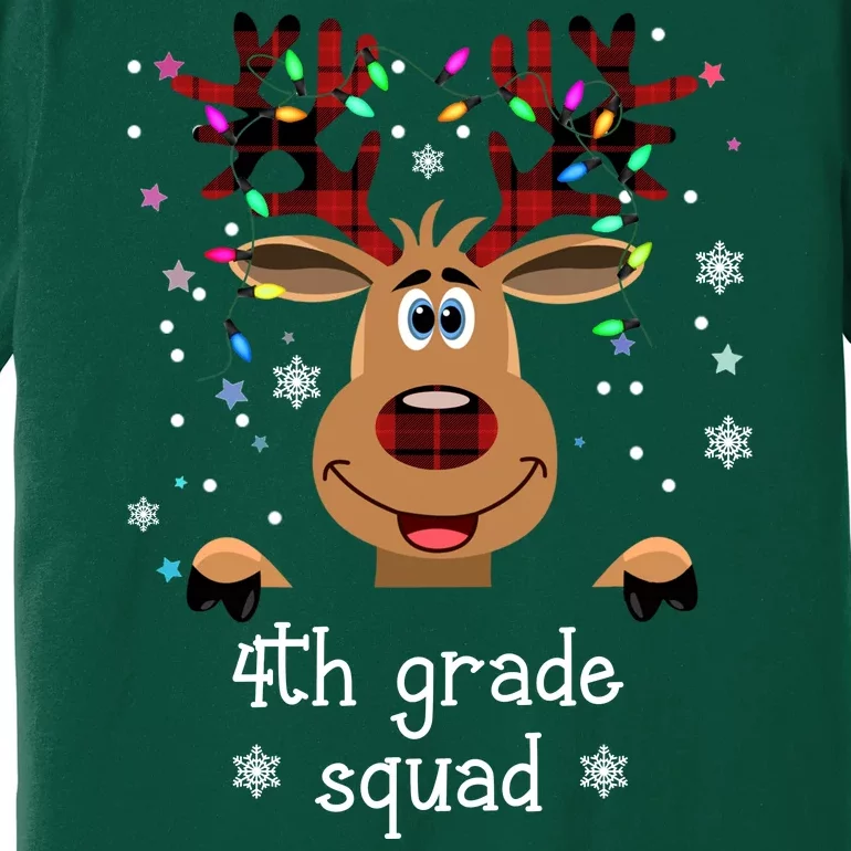 4th Grade Squad Reindeer Christmas Premium T-Shirt