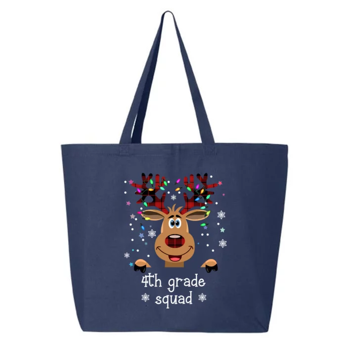 4th Grade Squad Reindeer Christmas 25L Jumbo Tote