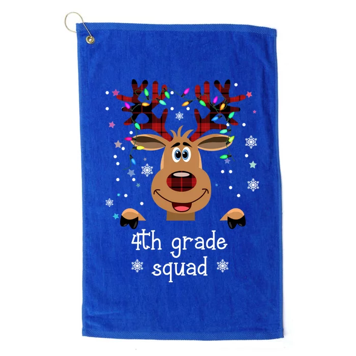 4th Grade Squad Reindeer Christmas Platinum Collection Golf Towel