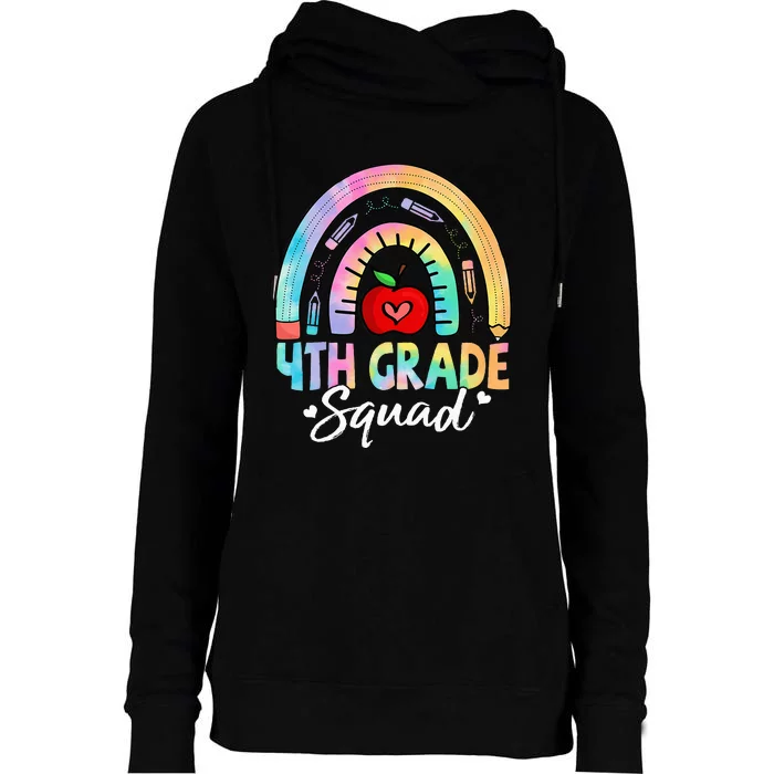 4th Grade Squad Back To School Fourth Grade Teacher Womens Funnel Neck Pullover Hood