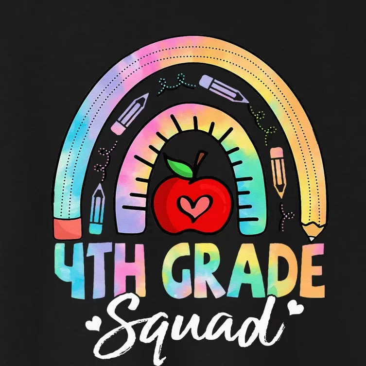 4th Grade Squad Back To School Fourth Grade Teacher Women's Crop Top Tee