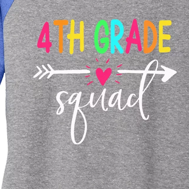 4th Grade Squad Back To School Team Teacher Student Women's Tri-Blend 3/4-Sleeve Raglan Shirt