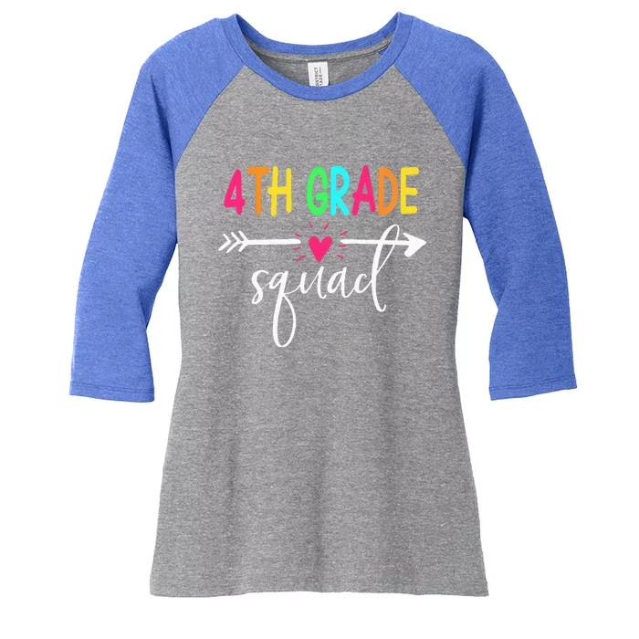 4th Grade Squad Back To School Team Teacher Student Women's Tri-Blend 3/4-Sleeve Raglan Shirt