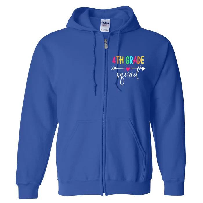 4th Grade Squad Back To School Team Teacher Student Full Zip Hoodie