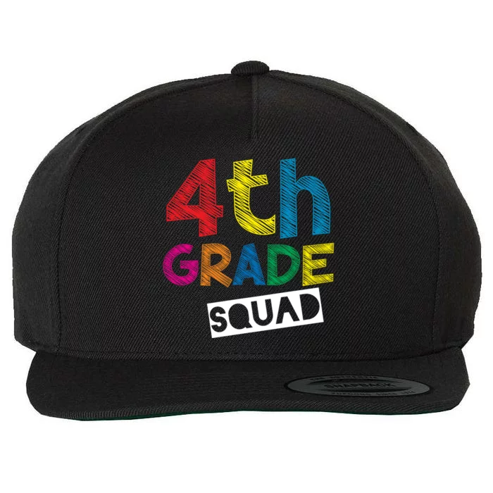 4Th Grade Teacher Design 4Th Grade Squad Gift Wool Snapback Cap