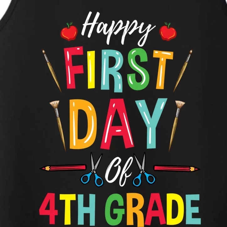 4Th Grade Teacher Happy First Day Of 4Th Grade Gift Performance Tank