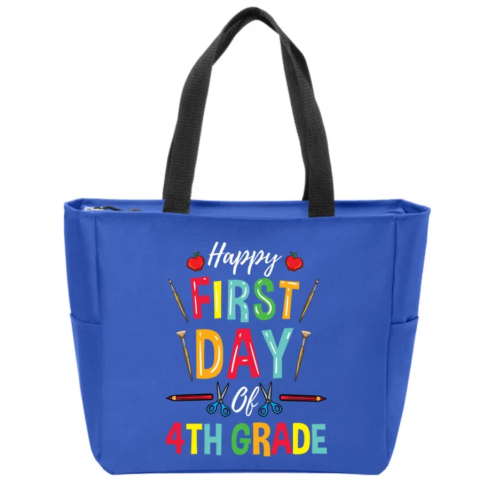 4Th Grade Teacher Happy First Day Of 4Th Grade Gift Zip Tote Bag