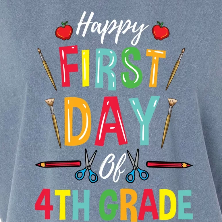 4Th Grade Teacher Happy First Day Of 4Th Grade Gift Garment-Dyed Women's Muscle Tee