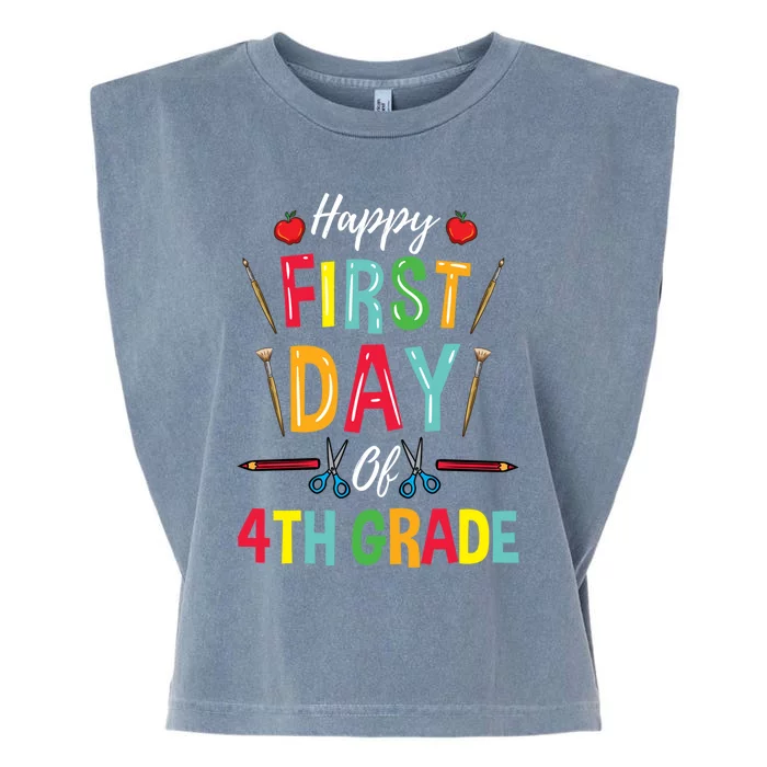 4Th Grade Teacher Happy First Day Of 4Th Grade Gift Garment-Dyed Women's Muscle Tee