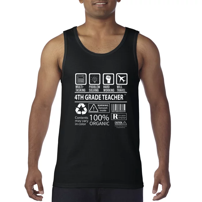 4th Grade Teacher MultiTasking Certified Job Gift Fourth Grade Tank Top