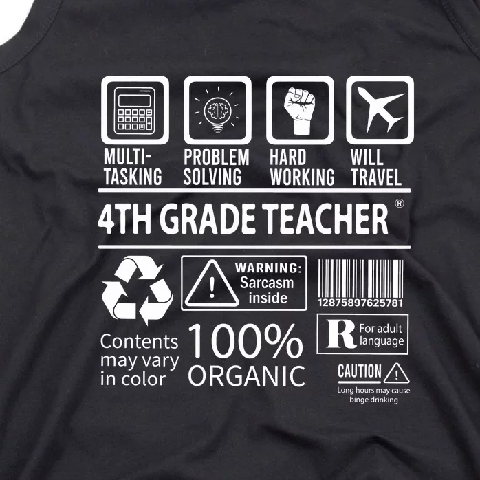 4th Grade Teacher MultiTasking Certified Job Gift Fourth Grade Tank Top