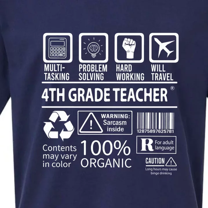 4th Grade Teacher MultiTasking Certified Job Gift Fourth Grade Sueded Cloud Jersey T-Shirt