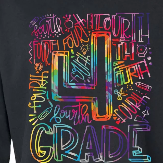 4th Grade Typography Team Fourth Grade Back To School Cropped Pullover Crew