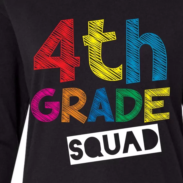 4Th Grade Teacher Design 4Th Grade Squad Cute Gift Womens Cotton Relaxed Long Sleeve T-Shirt