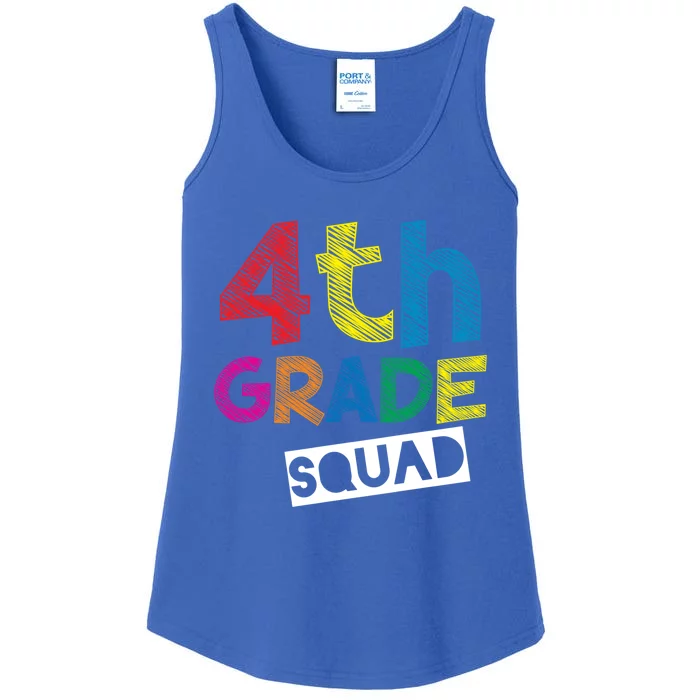 4Th Grade Teacher Design 4Th Grade Squad Cute Gift Ladies Essential Tank