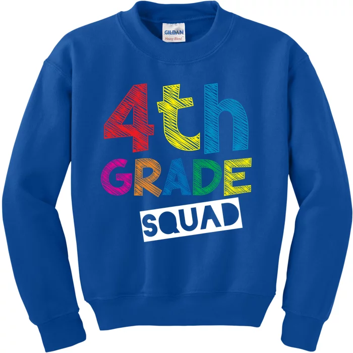 4Th Grade Teacher Design 4Th Grade Squad Cute Gift Kids Sweatshirt