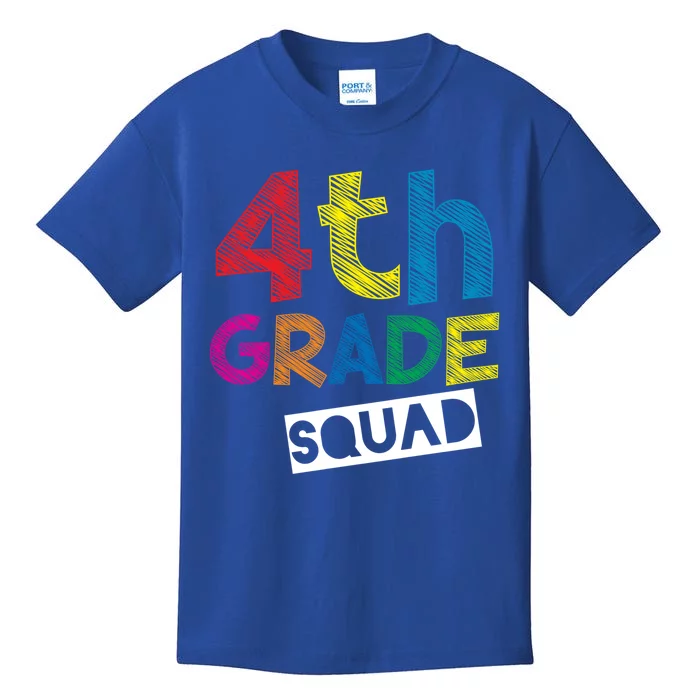 4Th Grade Teacher Design 4Th Grade Squad Cute Gift Kids T-Shirt