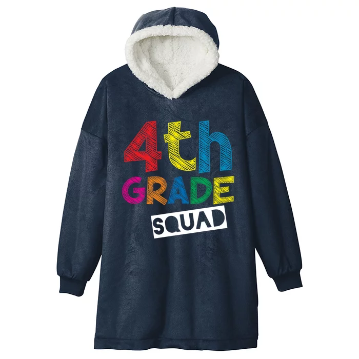 4Th Grade Teacher Design 4Th Grade Squad Cute Gift Hooded Wearable Blanket