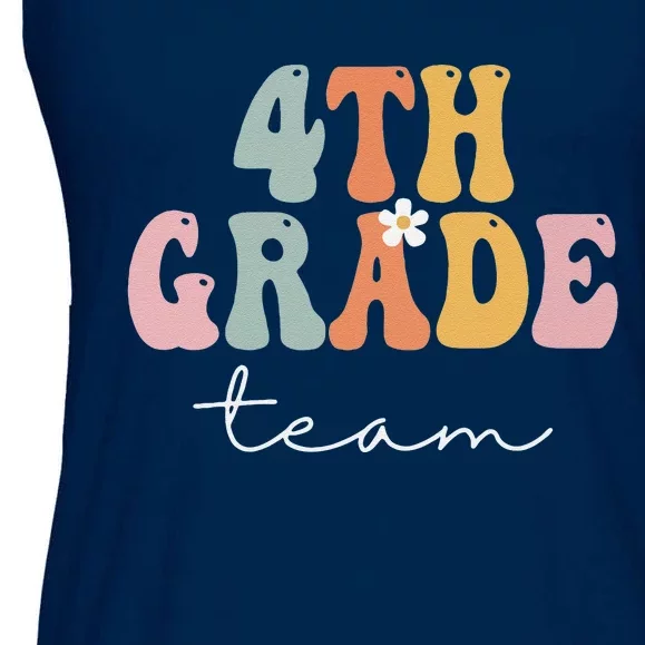 4th Grade Team Retro Groovy Funny Happy First Day Of School Sweatshirt Ladies Essential Flowy Tank