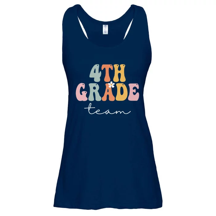 4th Grade Team Retro Groovy Funny Happy First Day Of School Sweatshirt Ladies Essential Flowy Tank