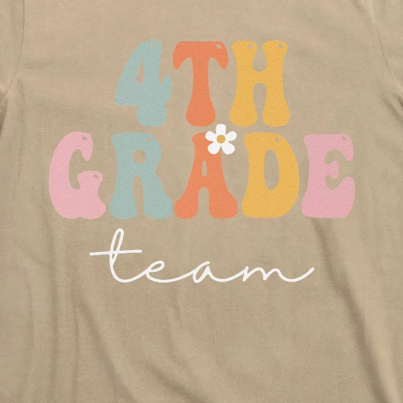 4th Grade Team Retro Groovy Funny Happy First Day Of School Sweatshirt T-Shirt