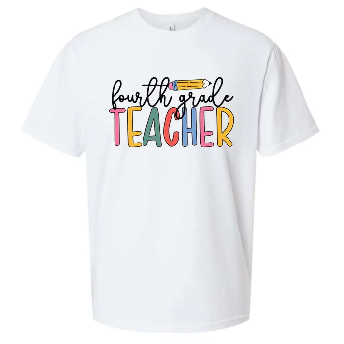 4th Grade Teacher Boho Fourth Grade Teachers Sueded Cloud Jersey T-Shirt