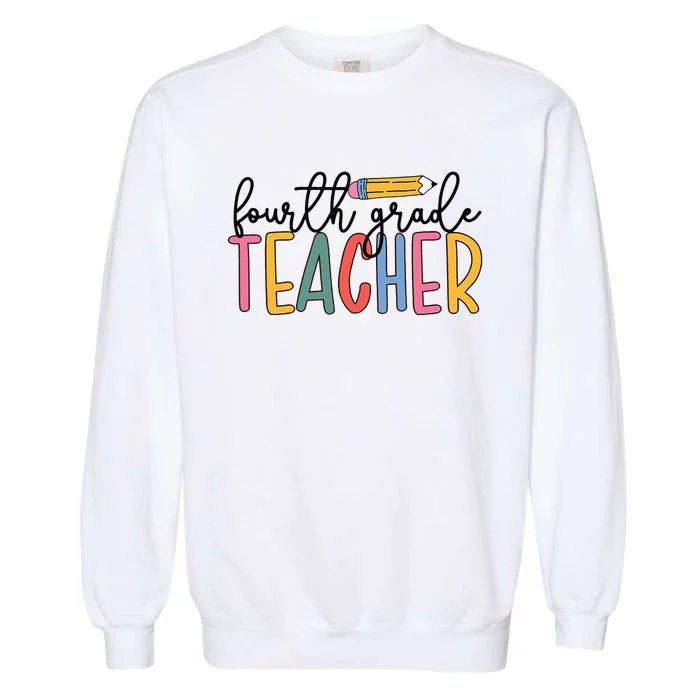 4th Grade Teacher Boho Fourth Grade Teachers Garment-Dyed Sweatshirt