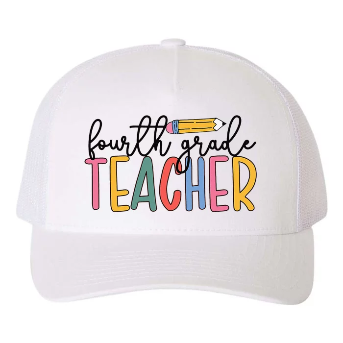 4th Grade Teacher Boho Fourth Grade Teachers Yupoong Adult 5-Panel Trucker Hat