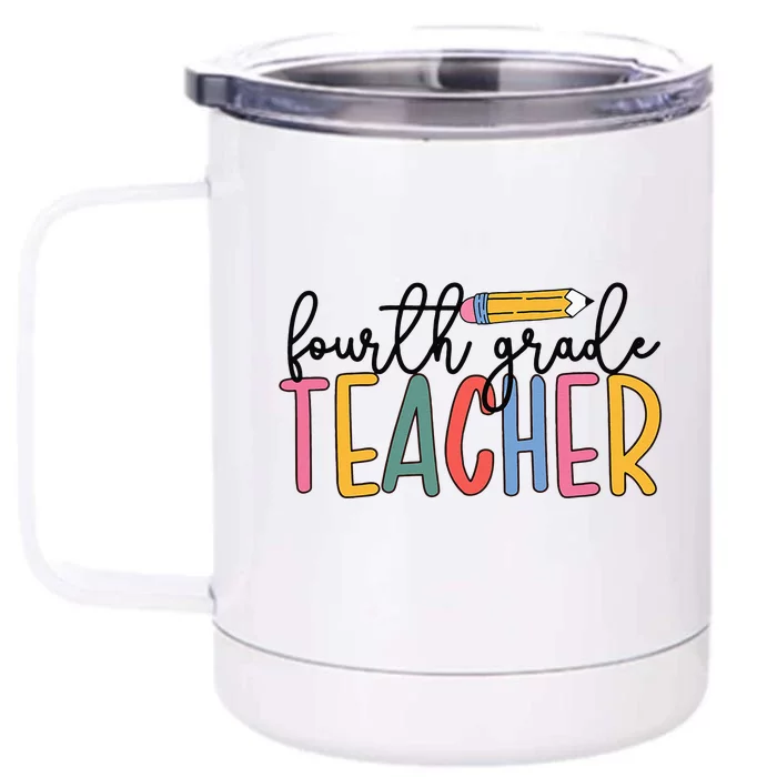 4th Grade Teacher Boho Fourth Grade Teachers Front & Back 12oz Stainless Steel Tumbler Cup