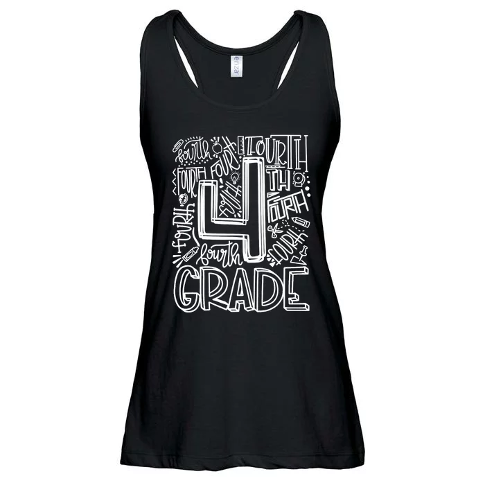 4th Grade Typography Team Fourth Grade Back To School Gift Ladies Essential Flowy Tank