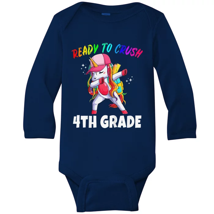 4th Grade Unicorn First Day Of School Gift Rainbow Baby Long Sleeve Bodysuit