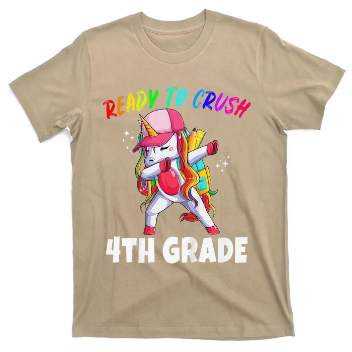 4th Grade Unicorn First Day Of School Gift Rainbow T-Shirt