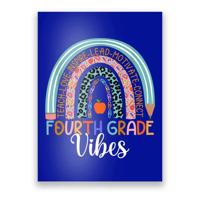 4Th Grade Vibes Rainbow Fourth Grade Teacher Team 4Th Grade Gift Poster