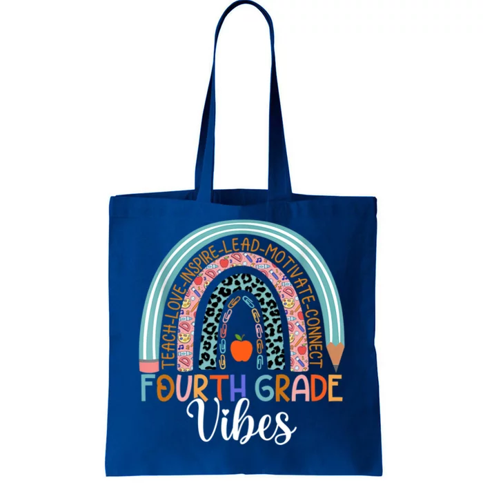 4Th Grade Vibes Rainbow Fourth Grade Teacher Team 4Th Grade Gift Tote Bag