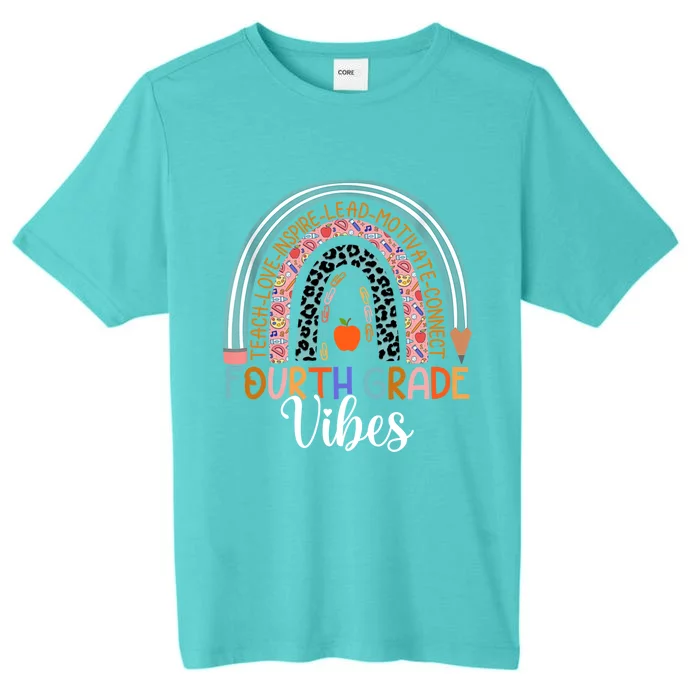 4Th Grade Vibes Rainbow Fourth Grade Teacher Team 4Th Grade Gift ChromaSoft Performance T-Shirt