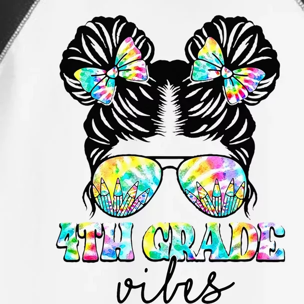 4th Grade Vibes Messy Hair Bun Back To School First Day Toddler Fine Jersey T-Shirt