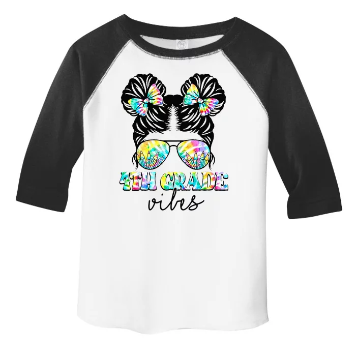 4th Grade Vibes Messy Hair Bun Back To School First Day Toddler Fine Jersey T-Shirt