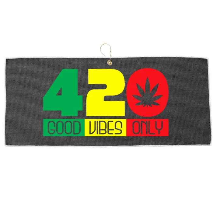 420 Good Vibes Only Rasta Reggae Marijuana Weed Cannabis Large Microfiber Waffle Golf Towel