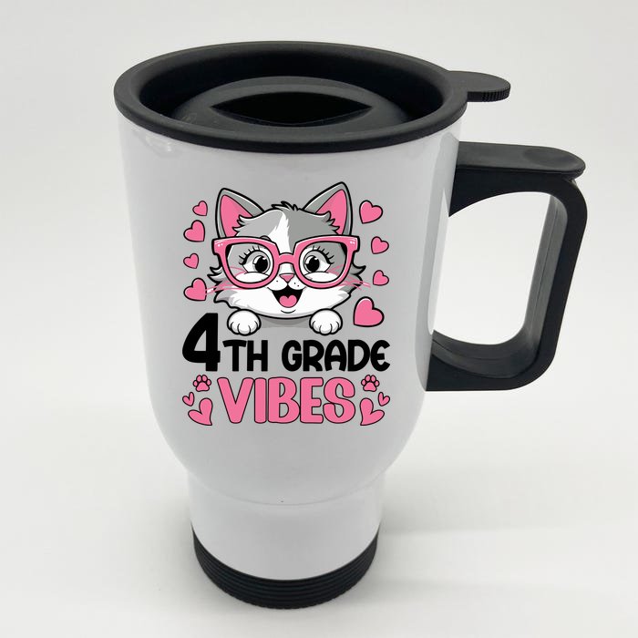 4th Grade Vibes Back To School Front & Back Stainless Steel Travel Mug