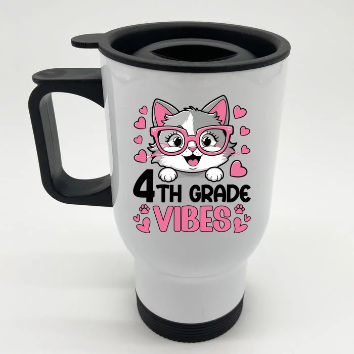 4th Grade Vibes Back To School Front & Back Stainless Steel Travel Mug