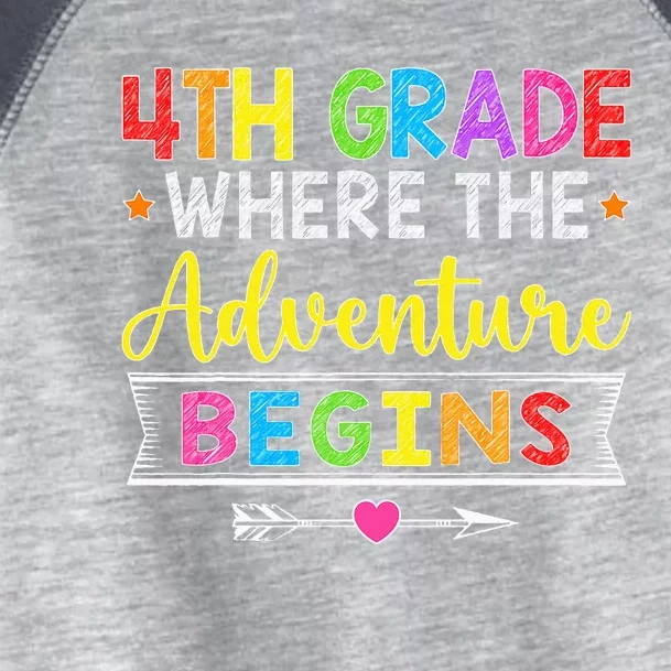 4th Grade Where The Adventure Begins Gift Back To School Toddler Fine Jersey T-Shirt