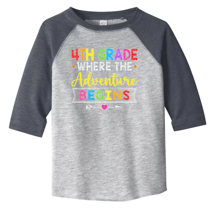 4th Grade Where The Adventure Begins Gift Back To School Toddler Fine Jersey T-Shirt