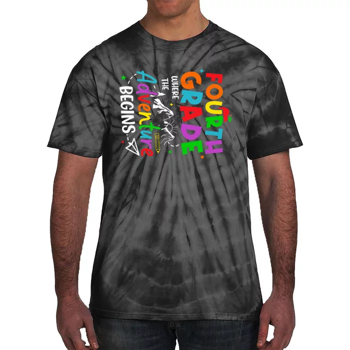 4th Grade Where The Adventure Begins Back To School Teacher Tie-Dye T-Shirt