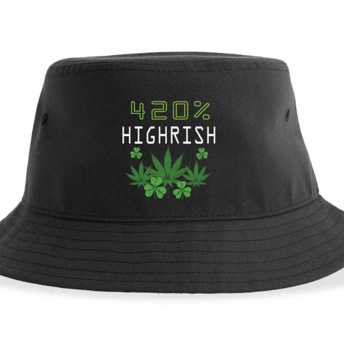 420 Highrish Funny Marijuana Weed St Patrick's Day Sustainable Bucket Hat