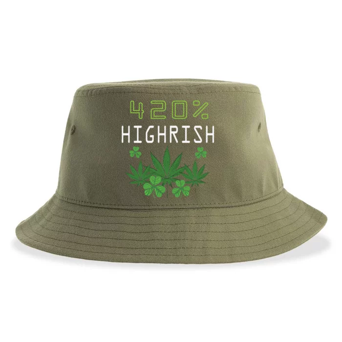 420 Highrish Funny Marijuana Weed St Patrick's Day Sustainable Bucket Hat