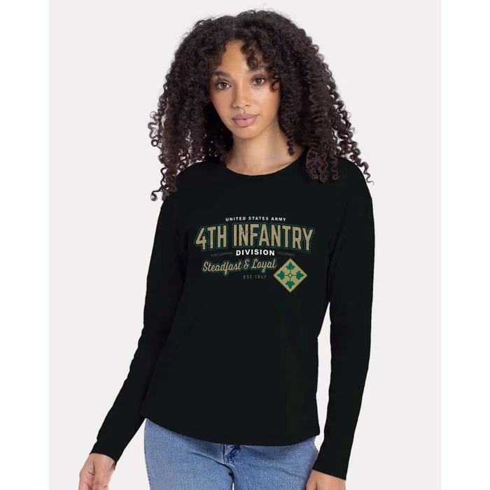 4th Infantry Division Fort Carson CO Womens Cotton Relaxed Long Sleeve T-Shirt